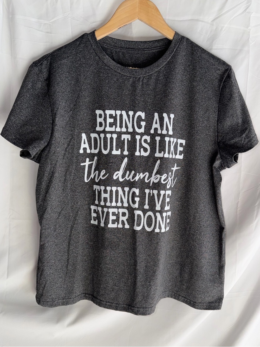 SHEIN Dark Heather Gray Short-Sleeve Graphic Tee